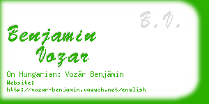 benjamin vozar business card