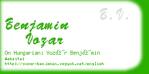 benjamin vozar business card